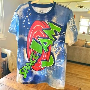Paint desighn space jam t shirt